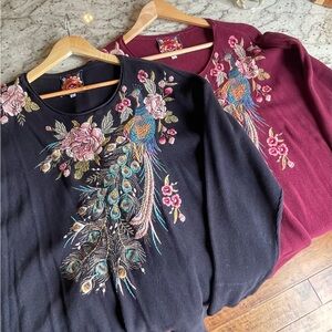 Johnny Was Embroidered Floral and Peacock size 2X